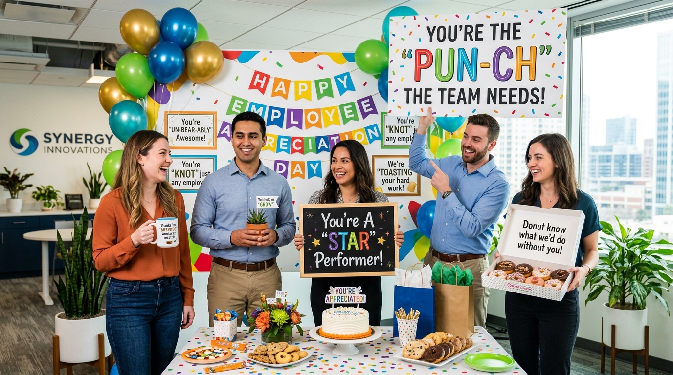 335+ Best Employee Appreciation Puns That Deserve a Raise 😂🏆