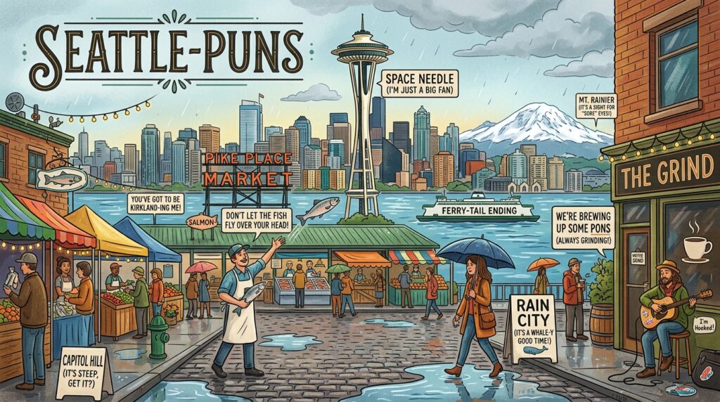 Seattle Caption Puns 📸☔