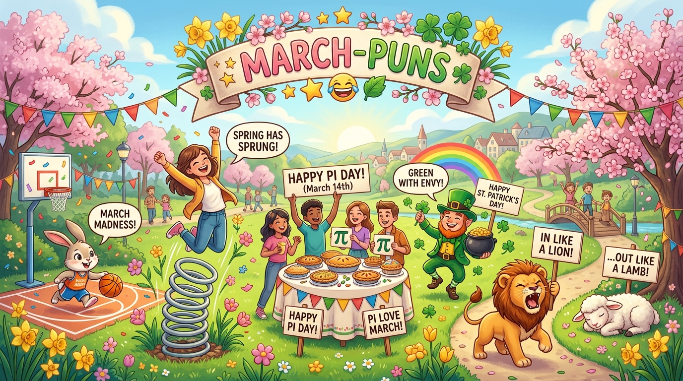 Best March Puns: 220+ March Puns That Will Spring You Into Laughter π·π