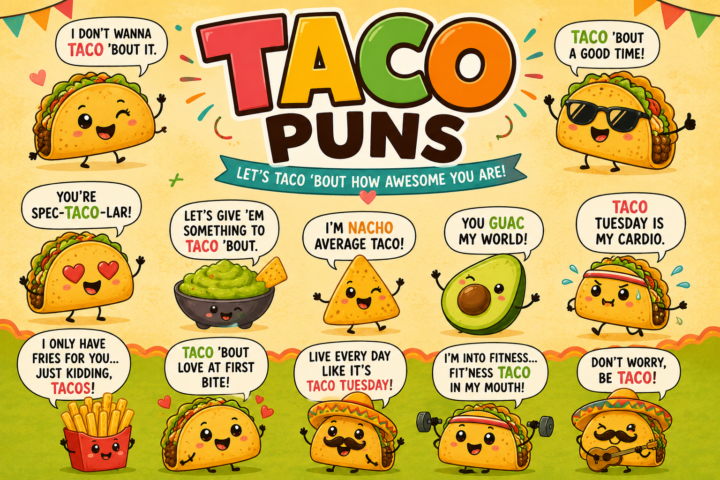 Funny Taco Puns: 175 Nacho Average Jokes That Are Taco ‘Bout Funny ๐ฎ๐2026