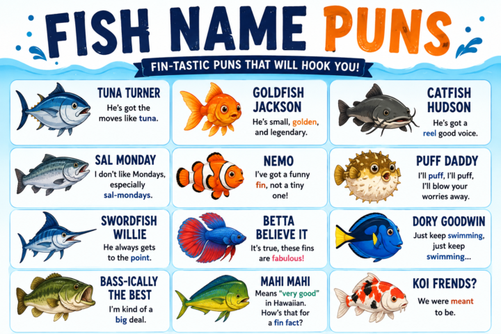 Funny Fish Name Puns: 182 Fish Name Puns That Are Reel-y Funny 🐟😂2026