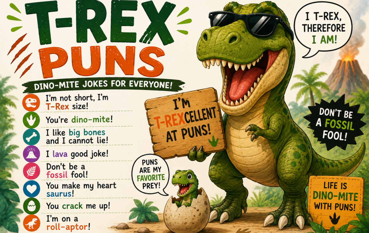 Funny 182 T-Rex Puns That Are Dino-Mite and Roar-Some 🦖😂2026