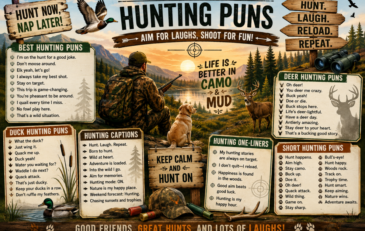 BEST 180+ Hunting Puns That Are Right on Target 🎯2026