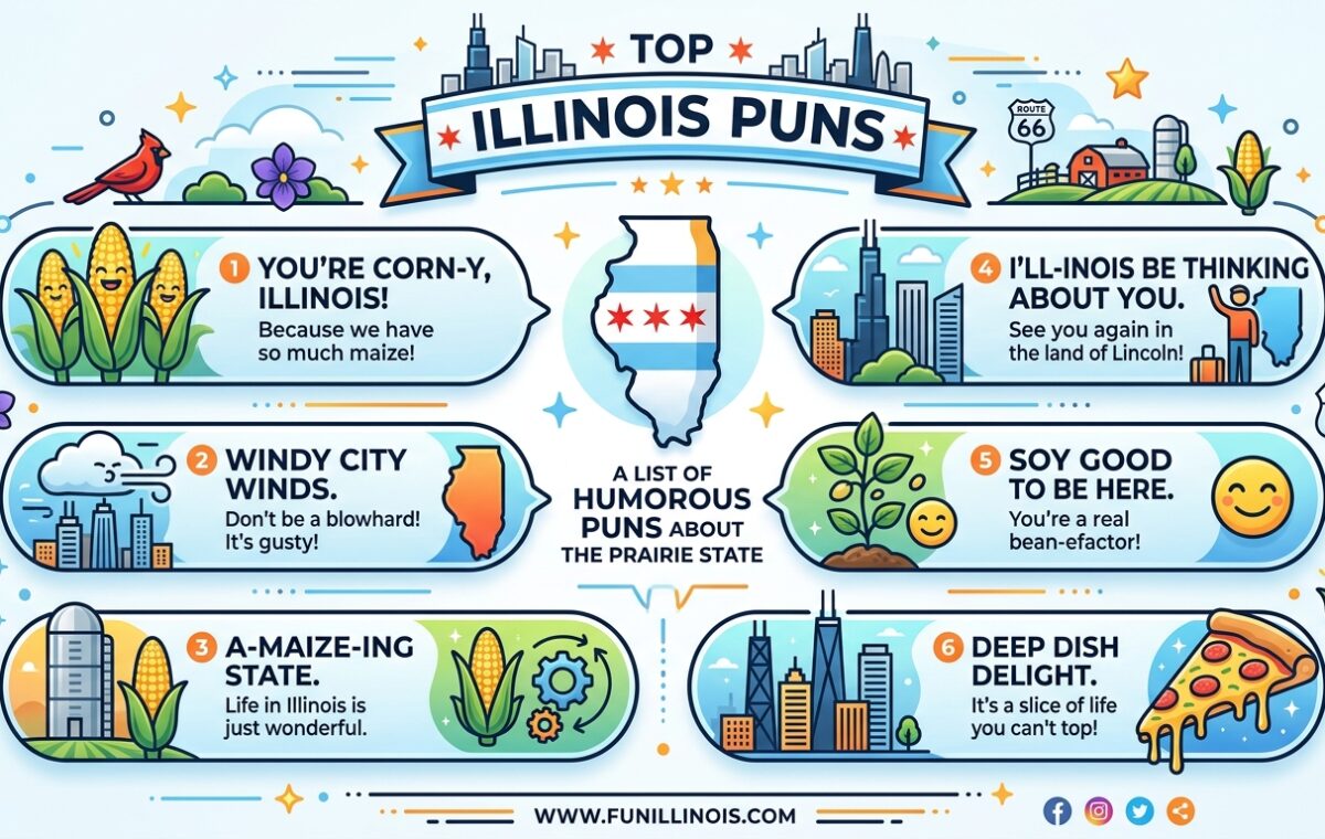 Funny 182 Illinois Puns That Will Make You Laugh Out Loud 🌽😂2026